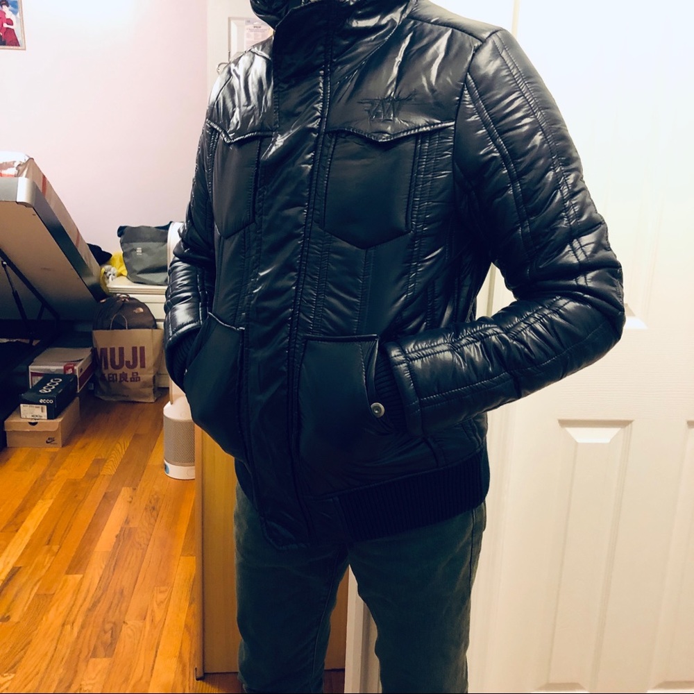 GSTAR RAW PUFFER JACKET WITH HOOD SIZE L